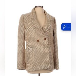 Anine Bing Beige Fishbone Blazer